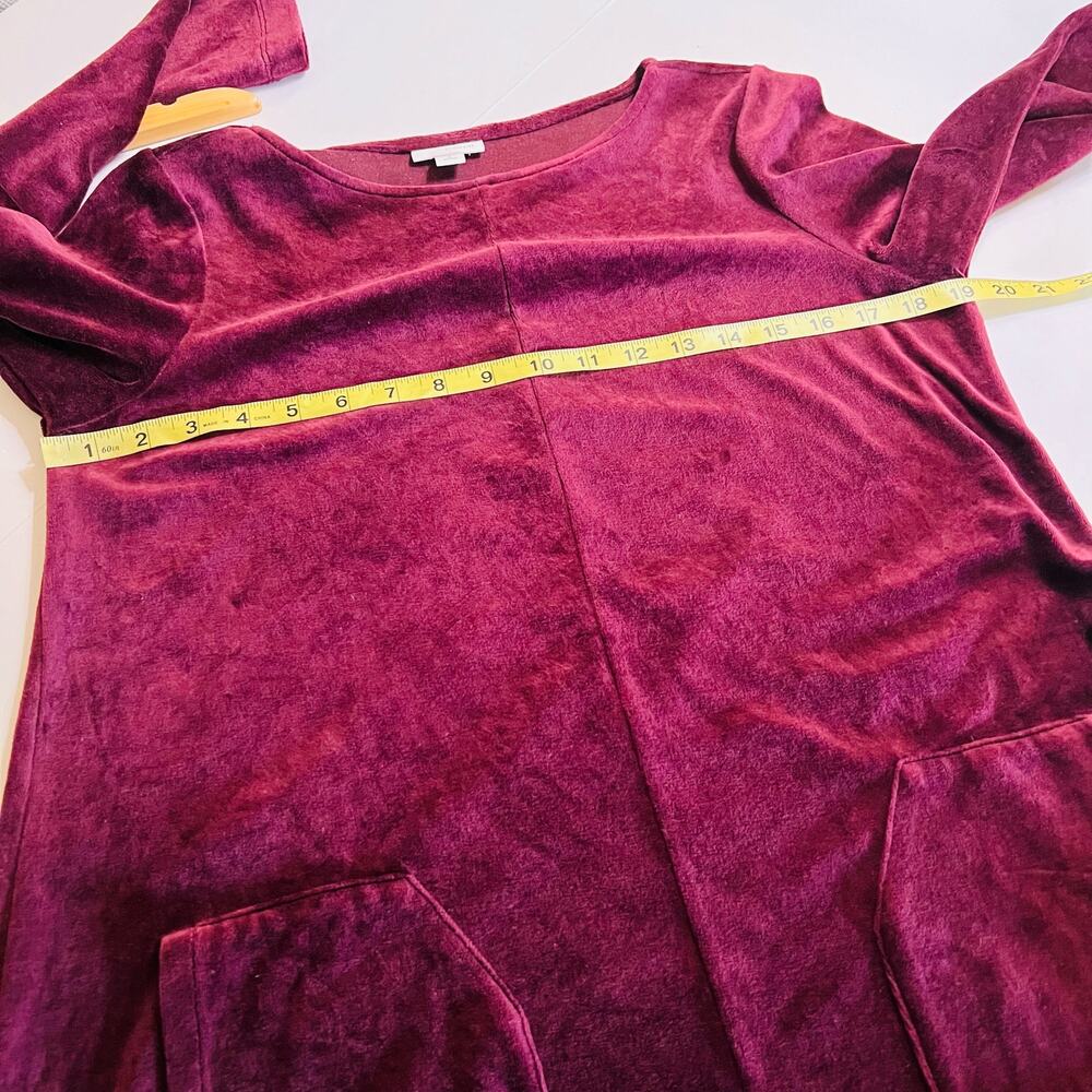 J. Jill Velour Crew Neck Long Sleeve Tunic Top Size S Small Petite Burgundy - Picture 5 of 9
